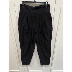 Cabi Black Barrel Leg Chilling Pull-On Pants #4695 Casual Preppy Minimalist